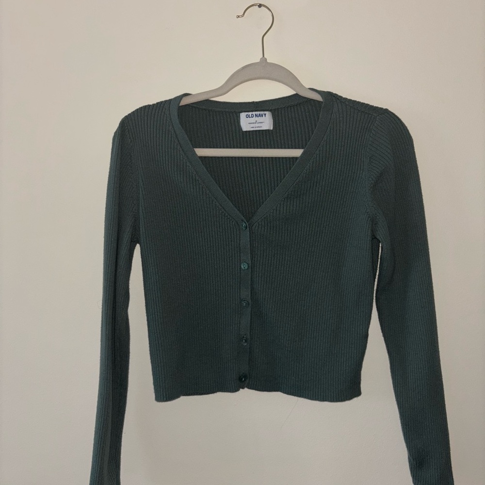 Old Navy Women's Green Cardigan Sweater